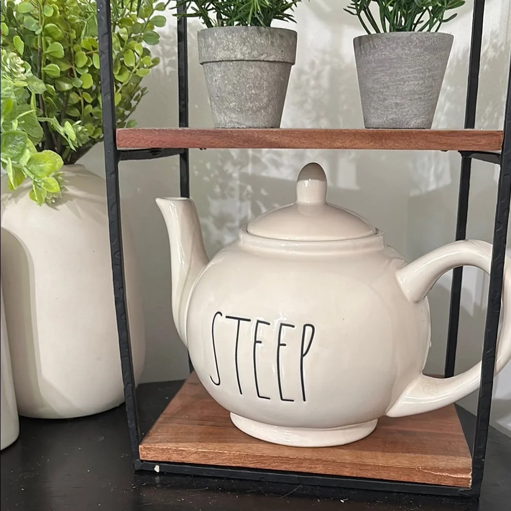 NWT Rae Dunn White 'Steep' Teapot